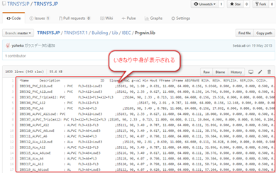 画面上に中身のデータが表示される