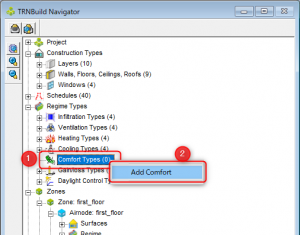 「Comfort Types」で「Add Comfort」を選択