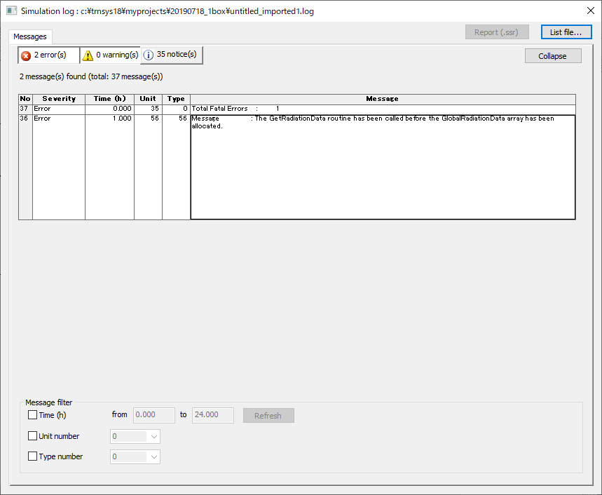 The GetRadiationData routine has been called before the GlobalRadiationData array has been allocated.