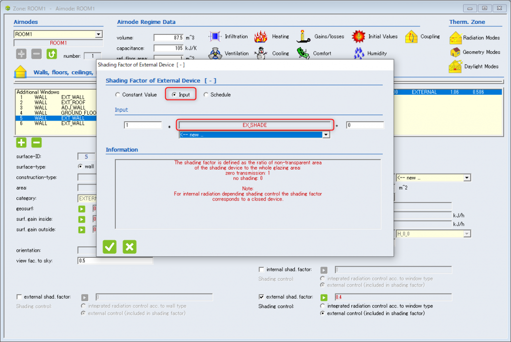  External shad. factor  を Inputで指定する